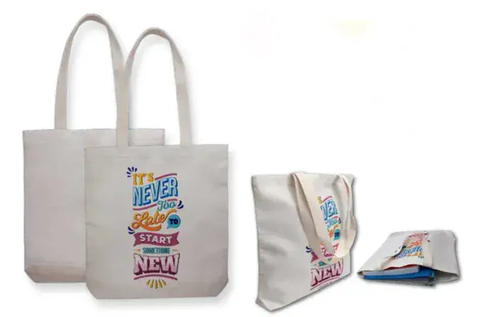 תיק בד קנווס צבע אופוויט מידות התיק 34/35 ס״מ