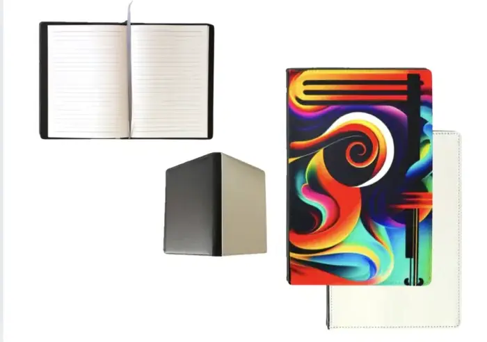 מחברת פרמיום A5 דמוי עור הדפסה בעיצוב אישי בחזית