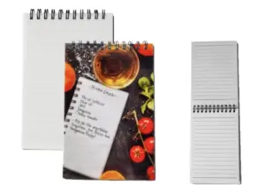 פנקס שורות A6 ספירלה 10.6/16 ס״מ 60 עמודים כריכות פלסטיק