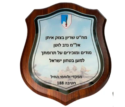מגן עץ צורה אמריקאית עם זכוכית