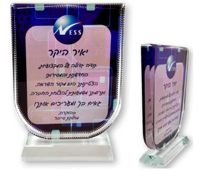 מגן קריסטל בצורת ספל 14*18 ס״מ